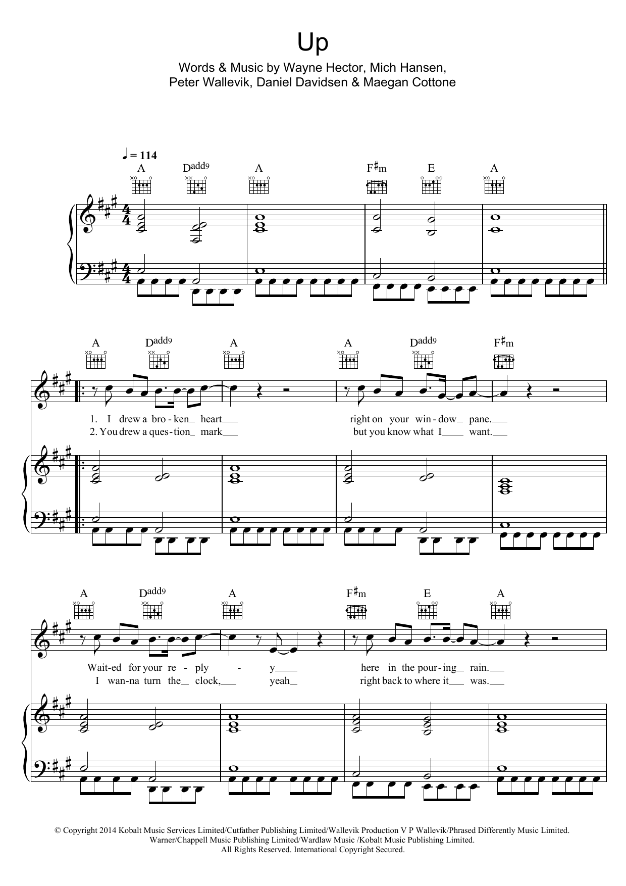 Olly Murs Up (featuring Demi Lovato) Sheet Music