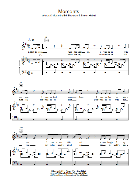 One Direction Moments Sheet Music