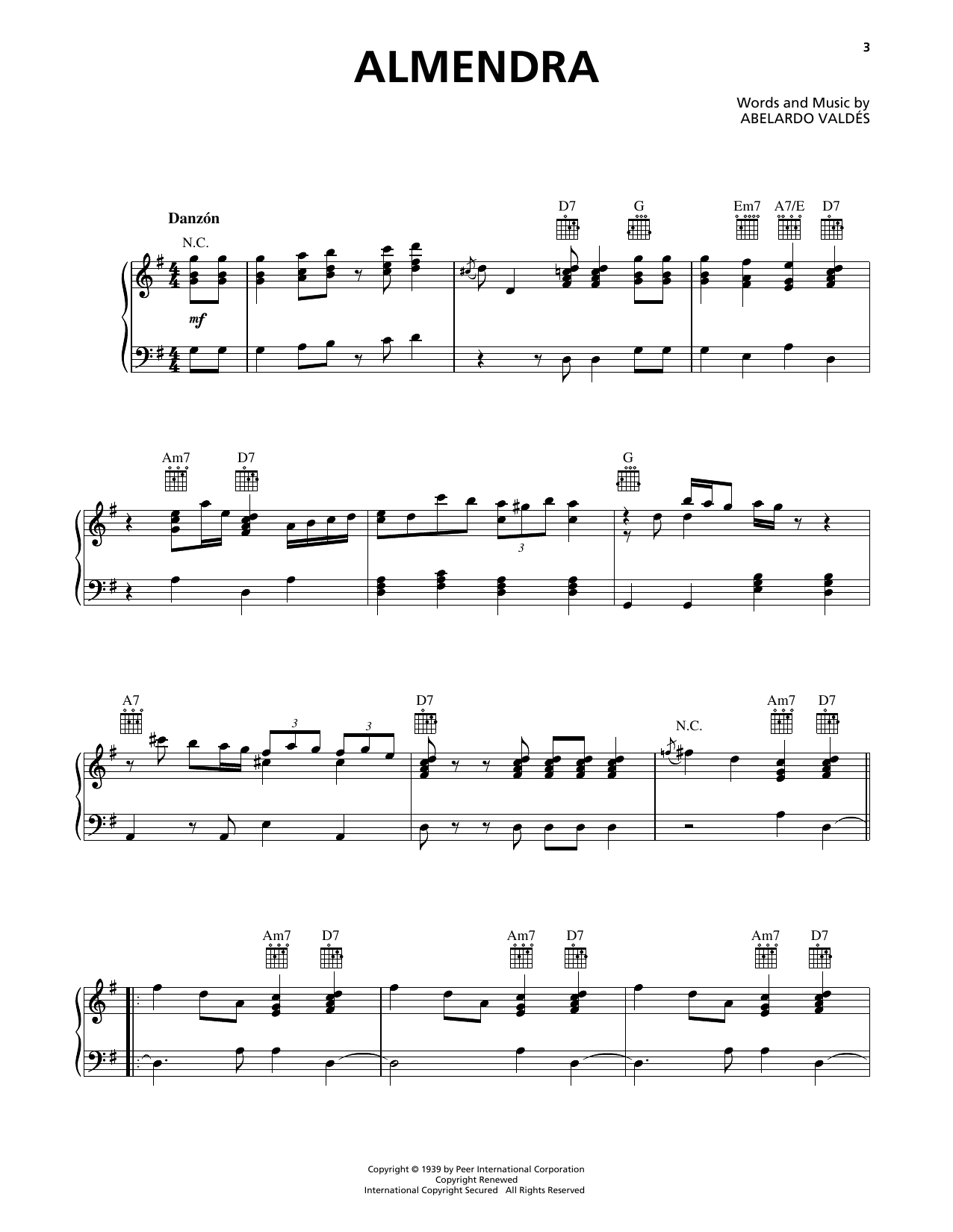 Orquesta Aragon Almendra Sheet Music