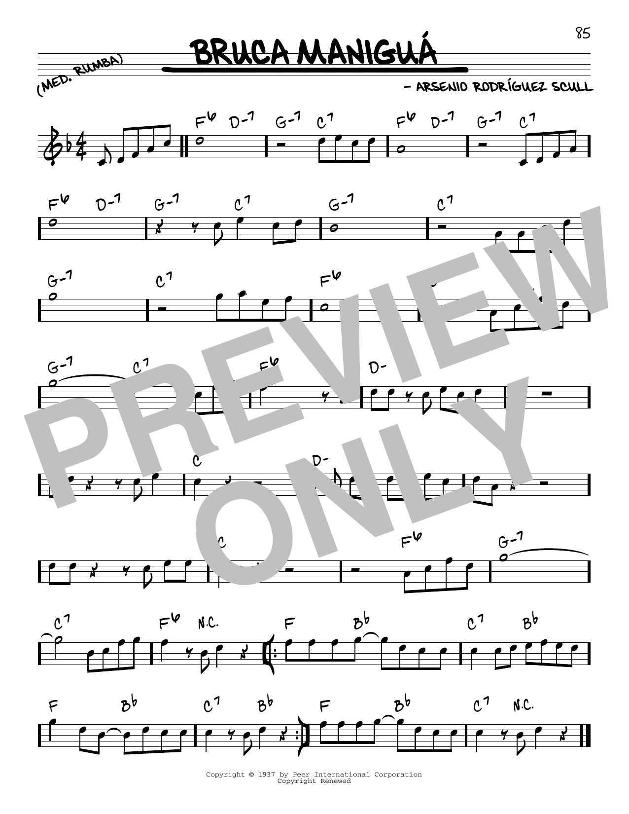 Orquesta Sensacion Bruca Manigua Sheet Music