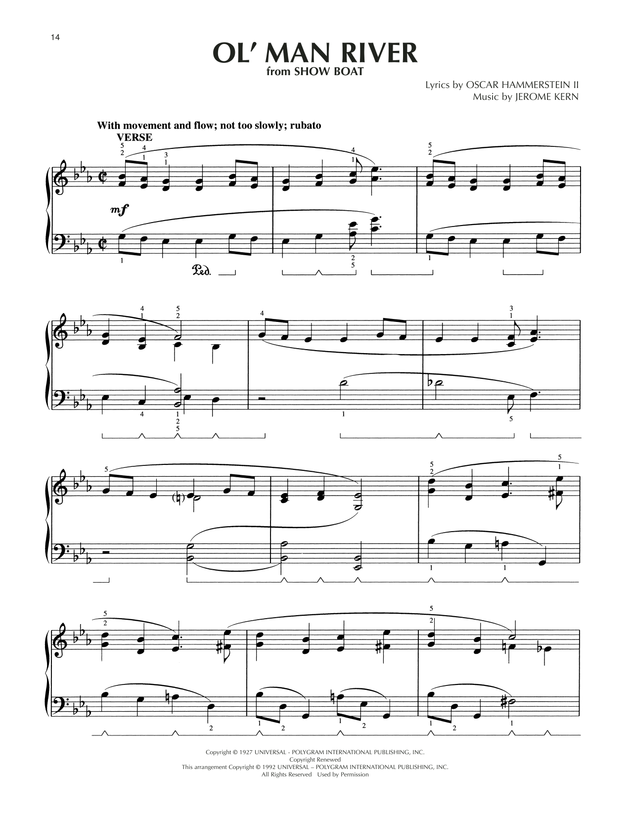 Oscar Hammerstein II & Jerome Kern Ol' Man River (from Show Boat) (arr. Lee Evans) Sheet Music