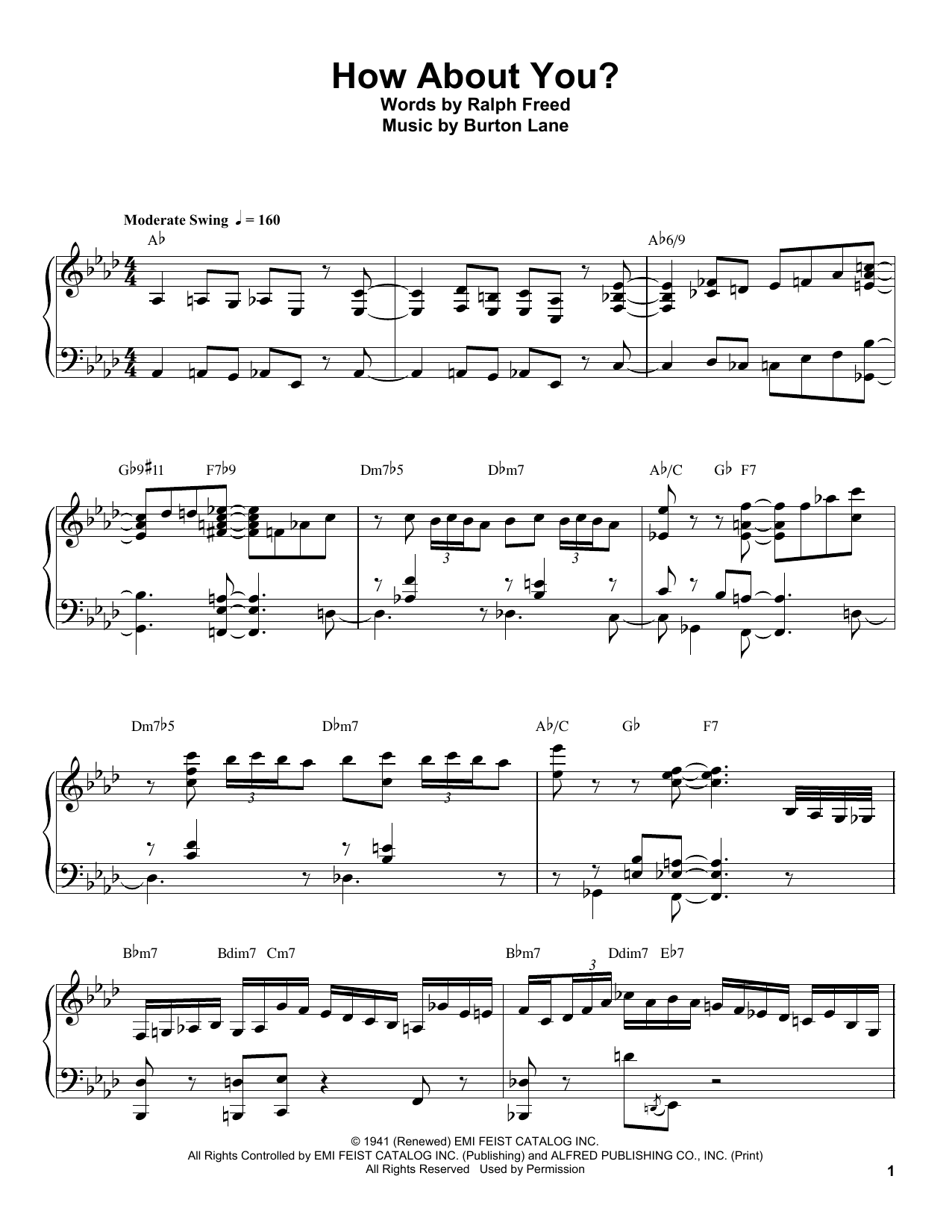 Oscar Peterson How About You? Sheet Music
