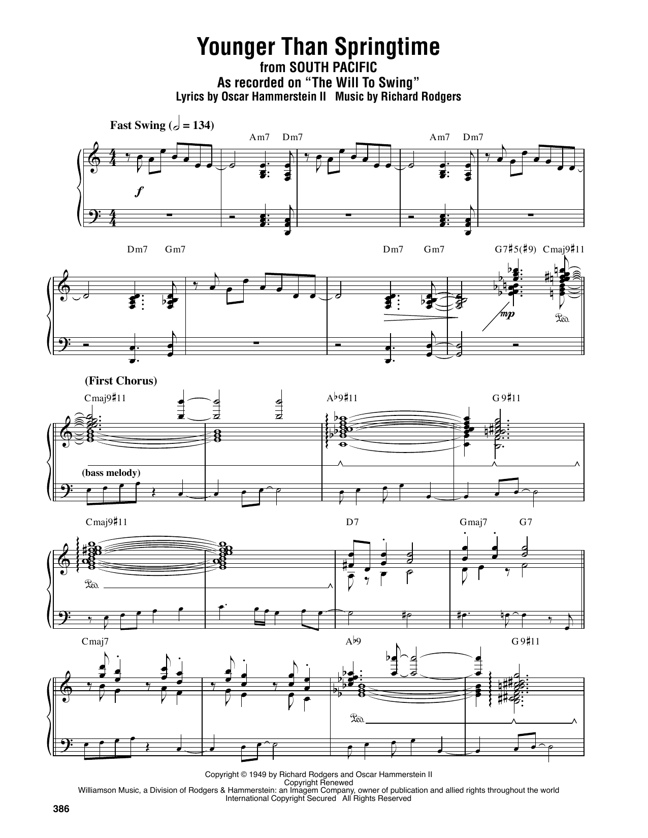 Oscar Peterson Younger Than Springtime Sheet Music