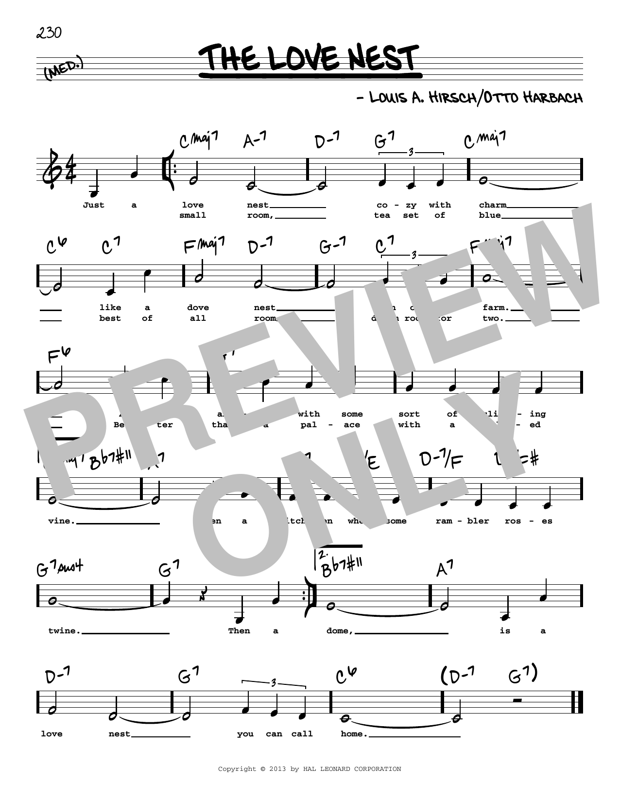 Otto Harbach The Love Nest (Low Voice) Sheet Music