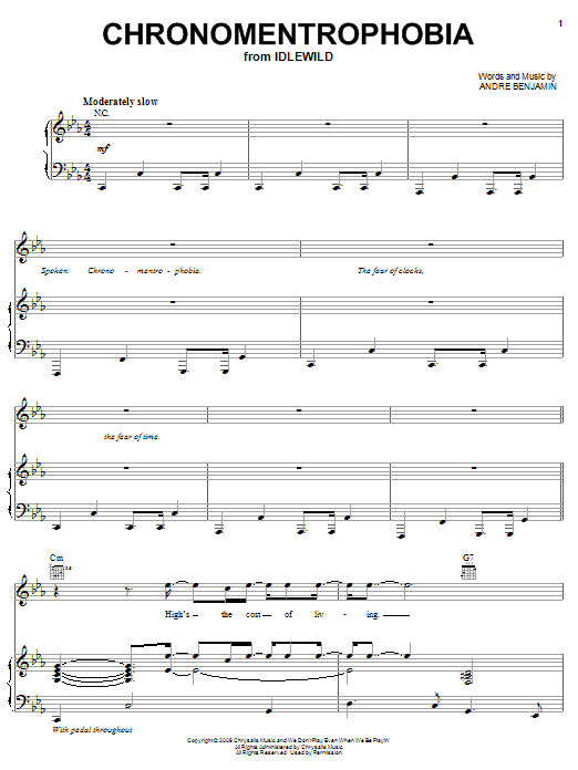 OutKast Chronomentrophobia Sheet Music