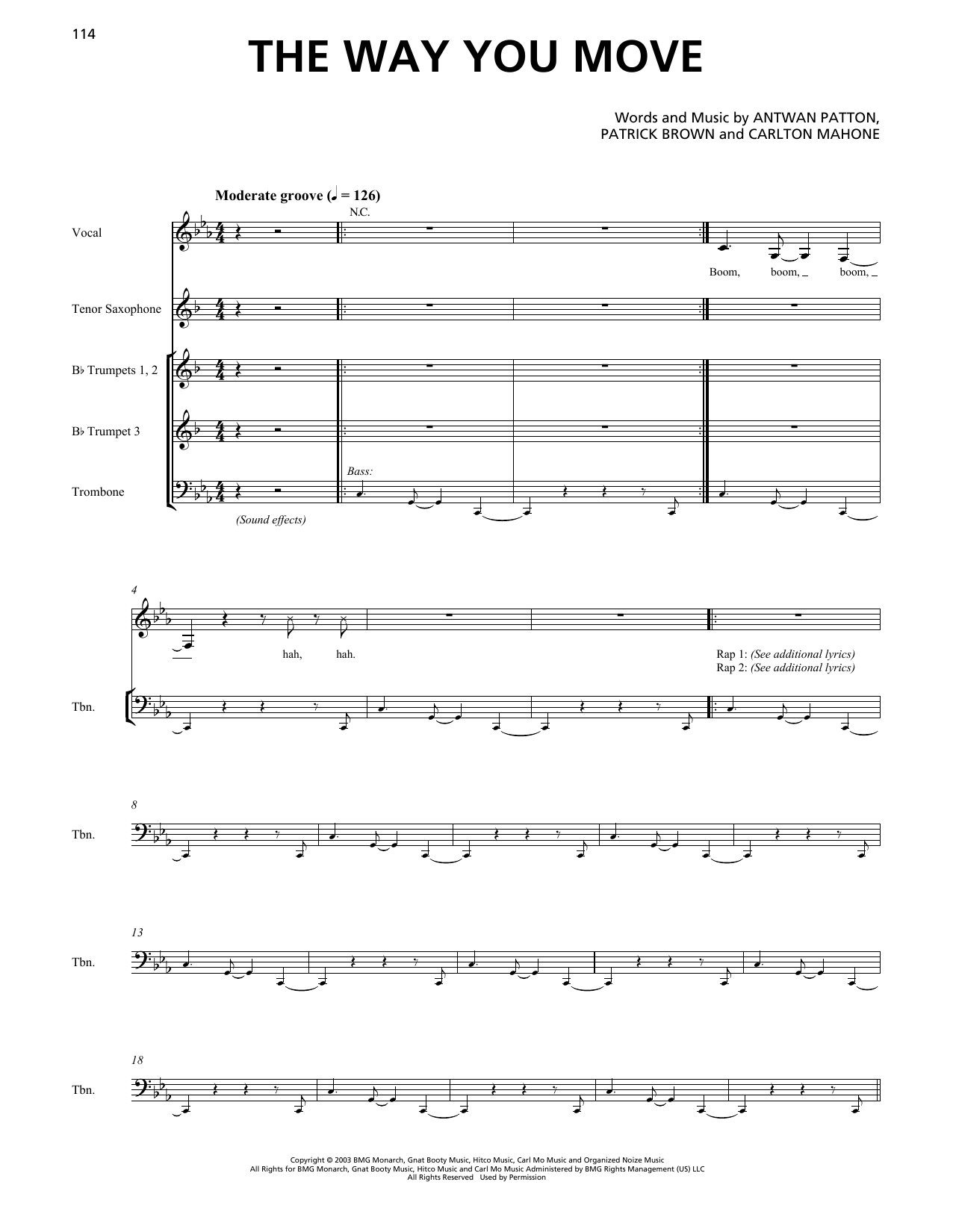 OutKast The Way You Move (feat. Sleepy Brown) (Horn Section) Sheet Music