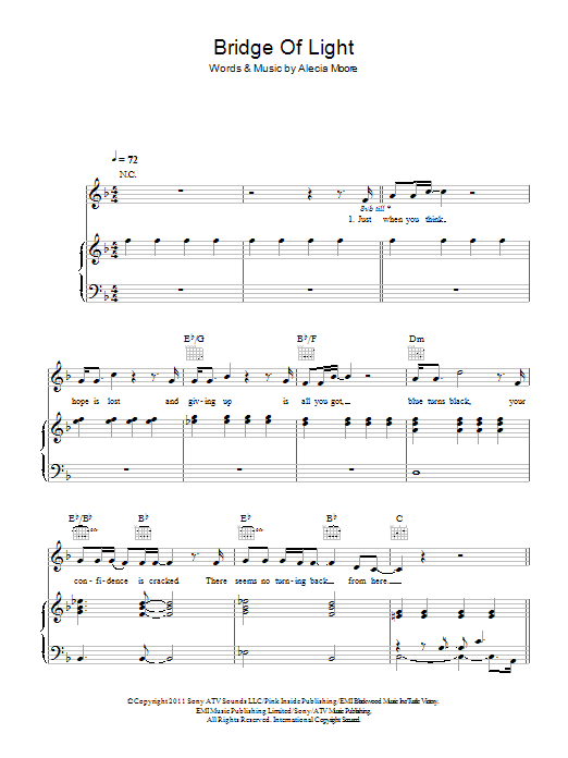 Pink Bridge Of Light Sheet Music