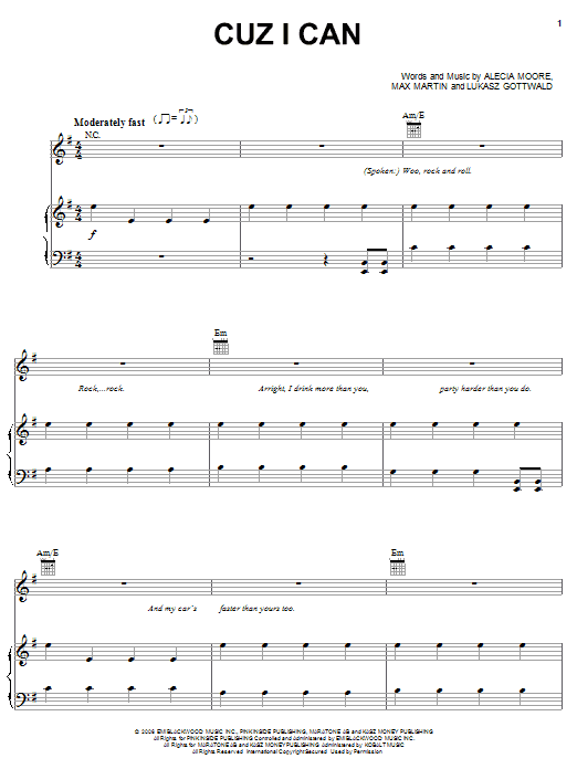 Pink Cuz I Can Sheet Music