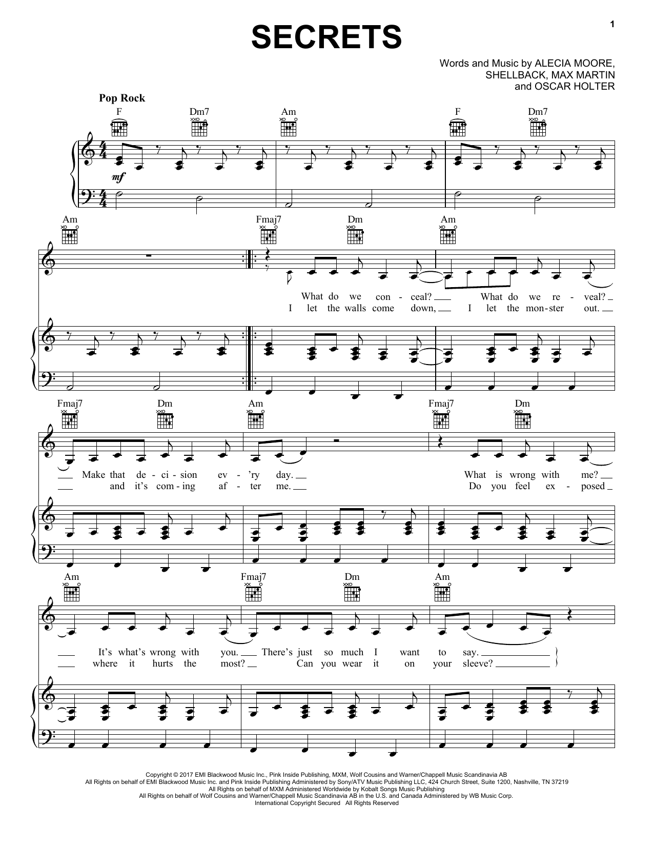Pink Secrets Sheet Music