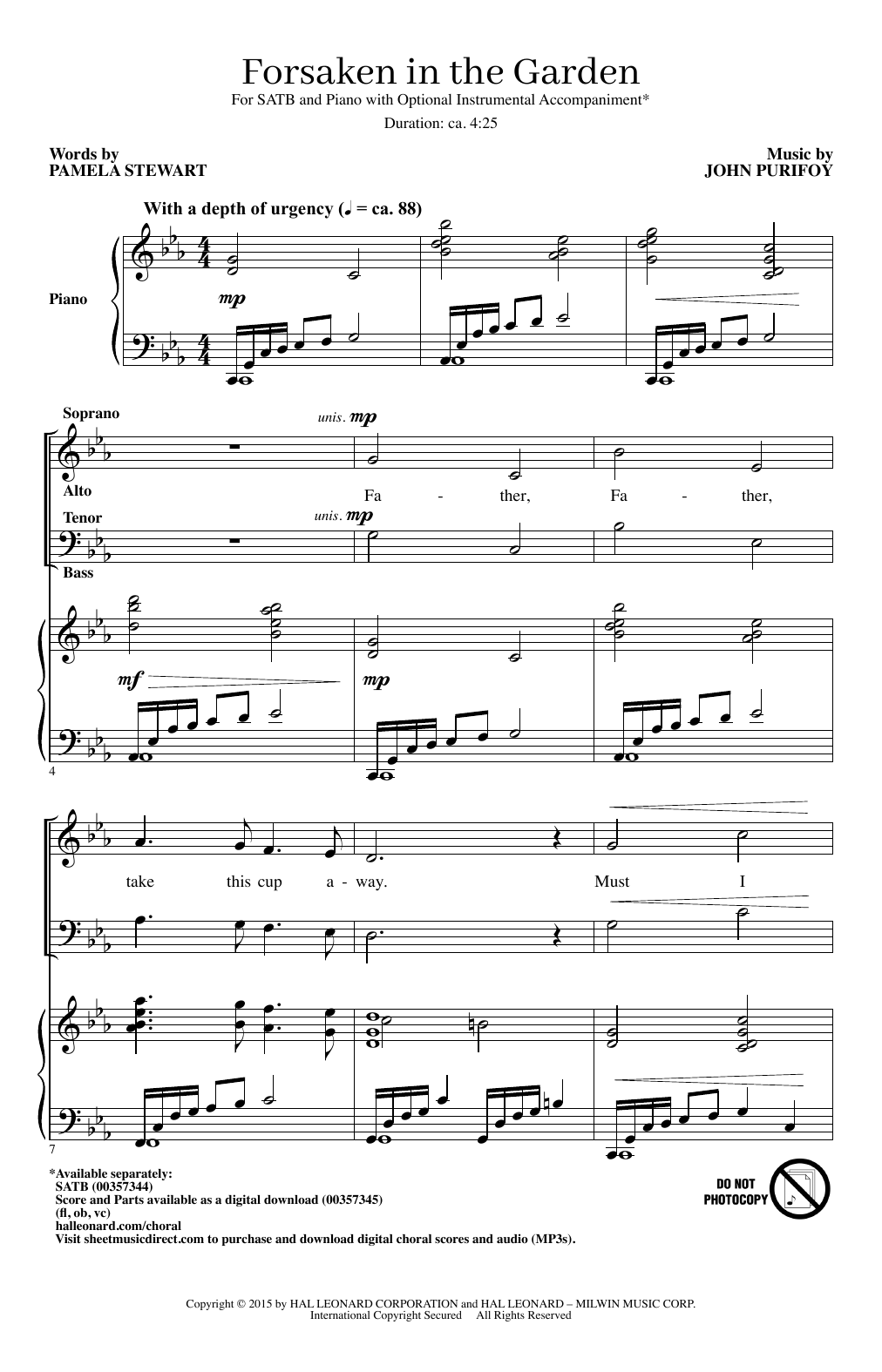 Pamela Stewart and John Purifoy Forsaken In The Garden Sheet Music