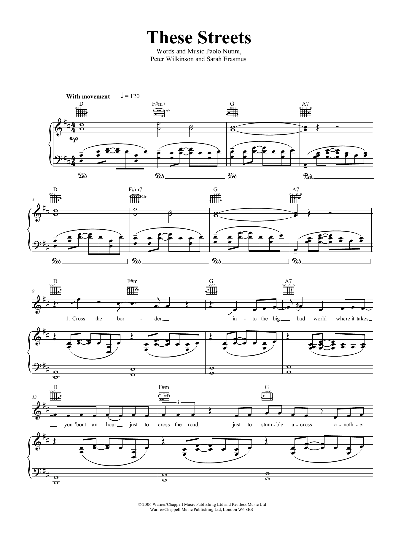 Paolo Nutini These Streets Sheet Music