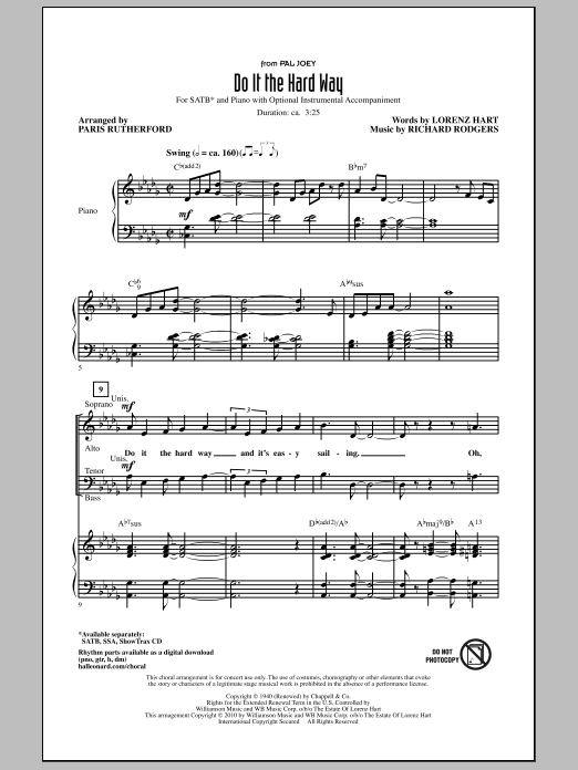 Paris Rutherford Do It The Hard Way (from Pal Joey) Sheet Music