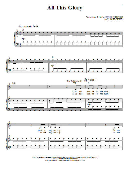 Passion All This Glory Sheet Music