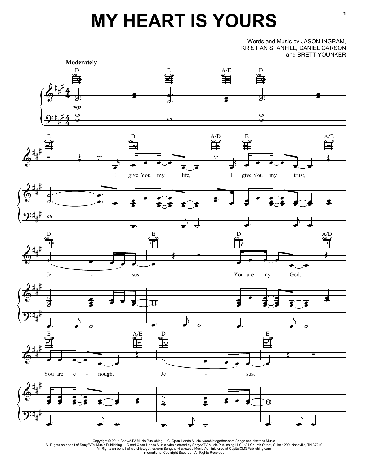 Passion My Heart Is Yours Sheet Music