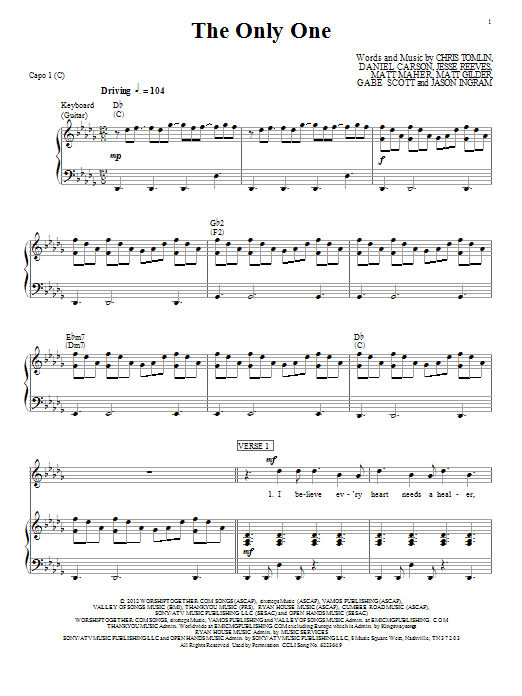 Passion The Only One Sheet Music