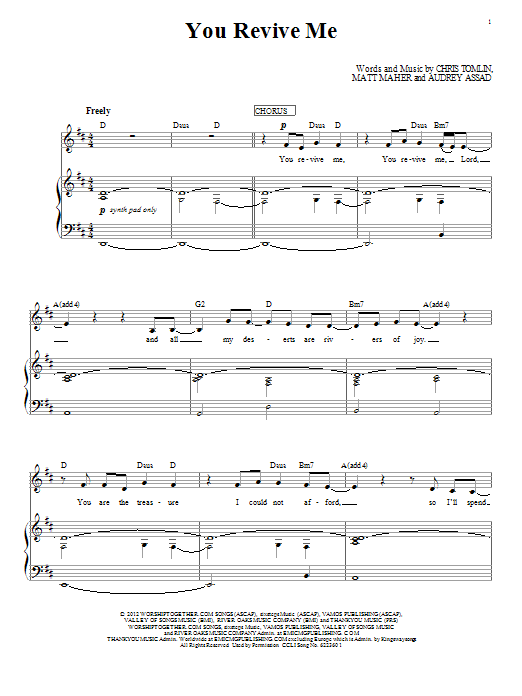 Passion You Revive Me Sheet Music