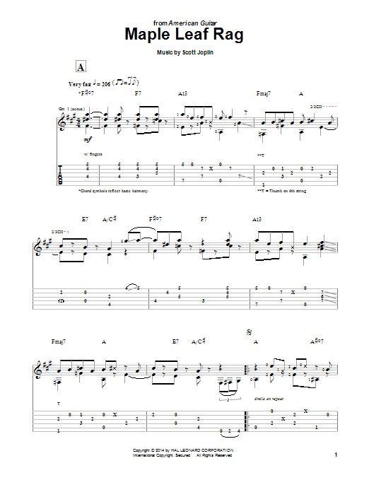 Pat Donohue Maple Leaf Rag Sheet Music