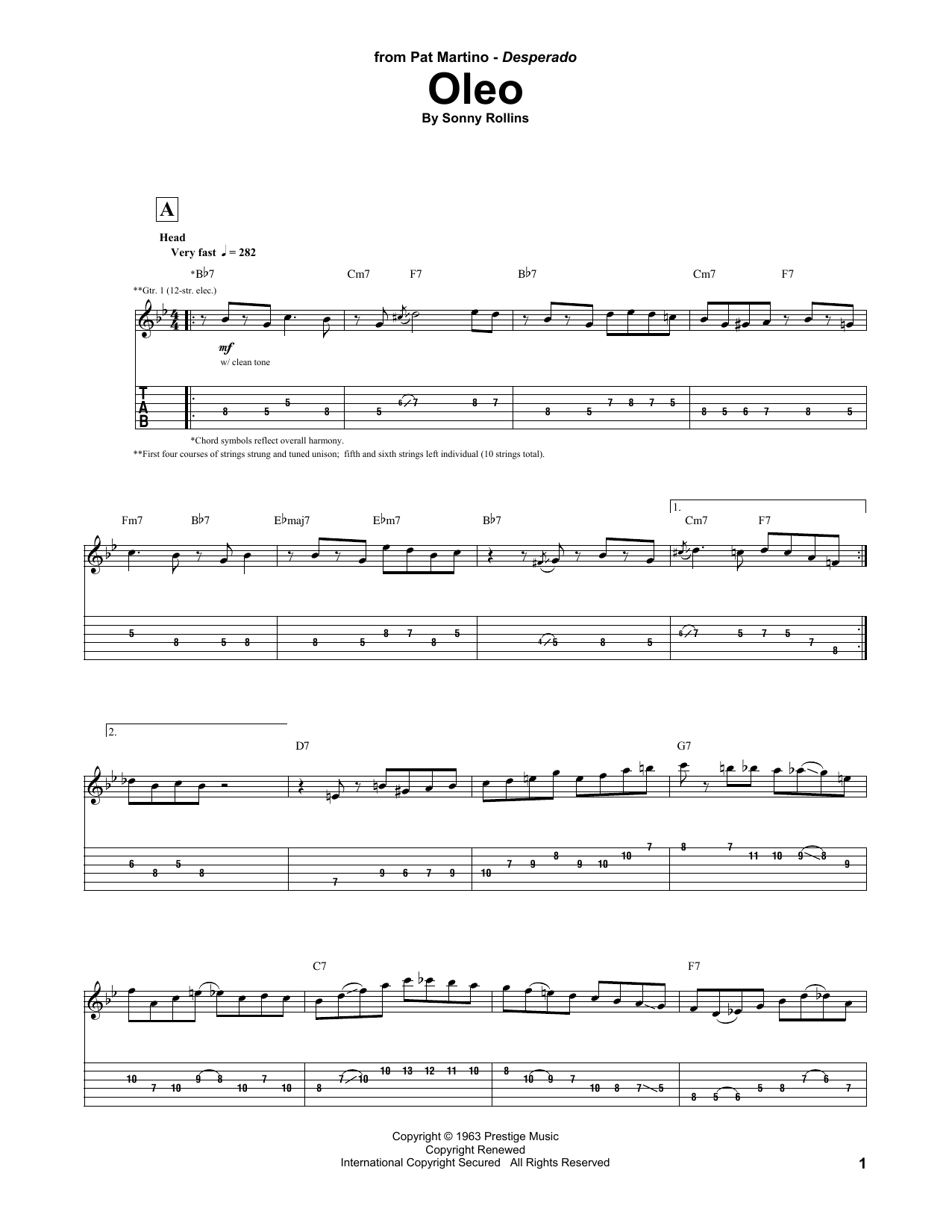 Pat Martino Oleo Sheet Music
