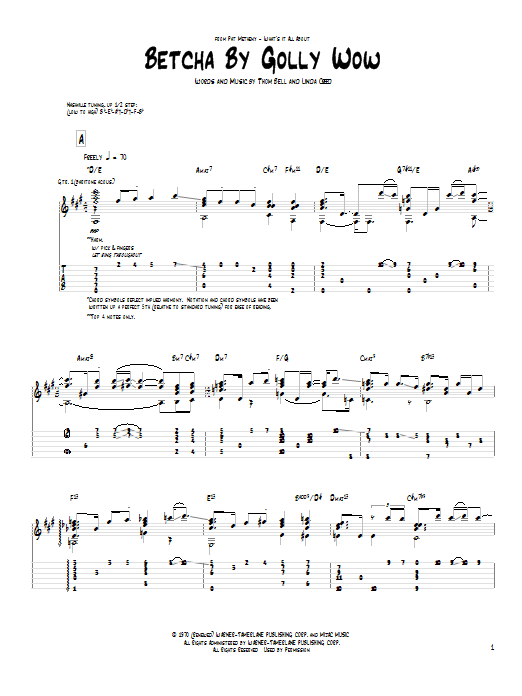 Pat Metheny Betcha By Golly Wow Sheet Music