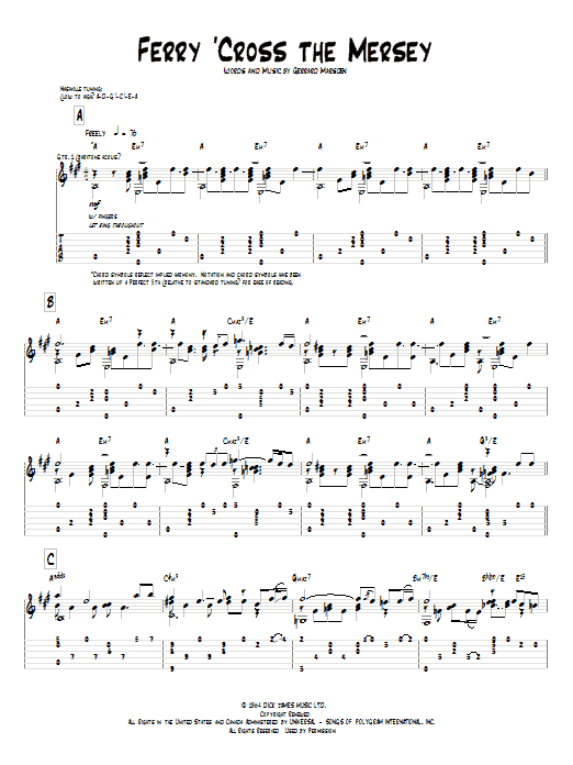 Pat Metheny Ferry 'Cross The Mersey Sheet Music