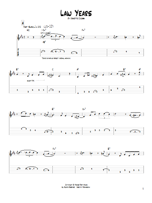 Pat Metheny Law Years Sheet Music