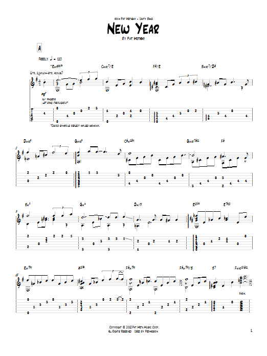 Pat Metheny New Year Sheet Music