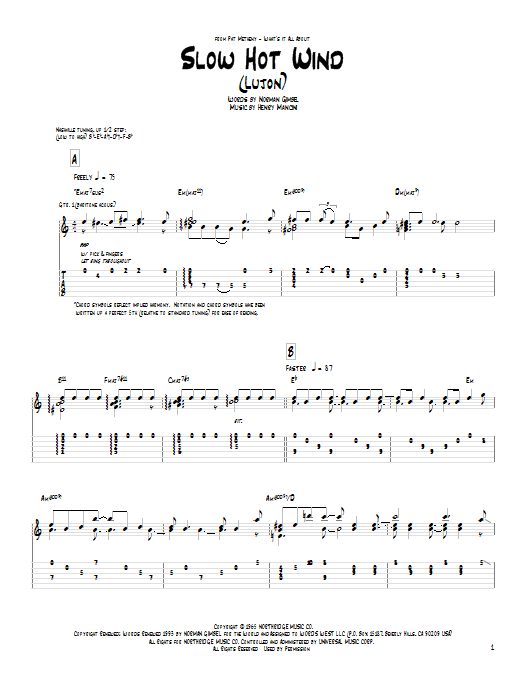 Pat Metheny Slow Hot Wind (Lujon) Sheet Music