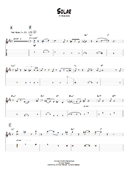 Pat Metheny Solar Sheet Music