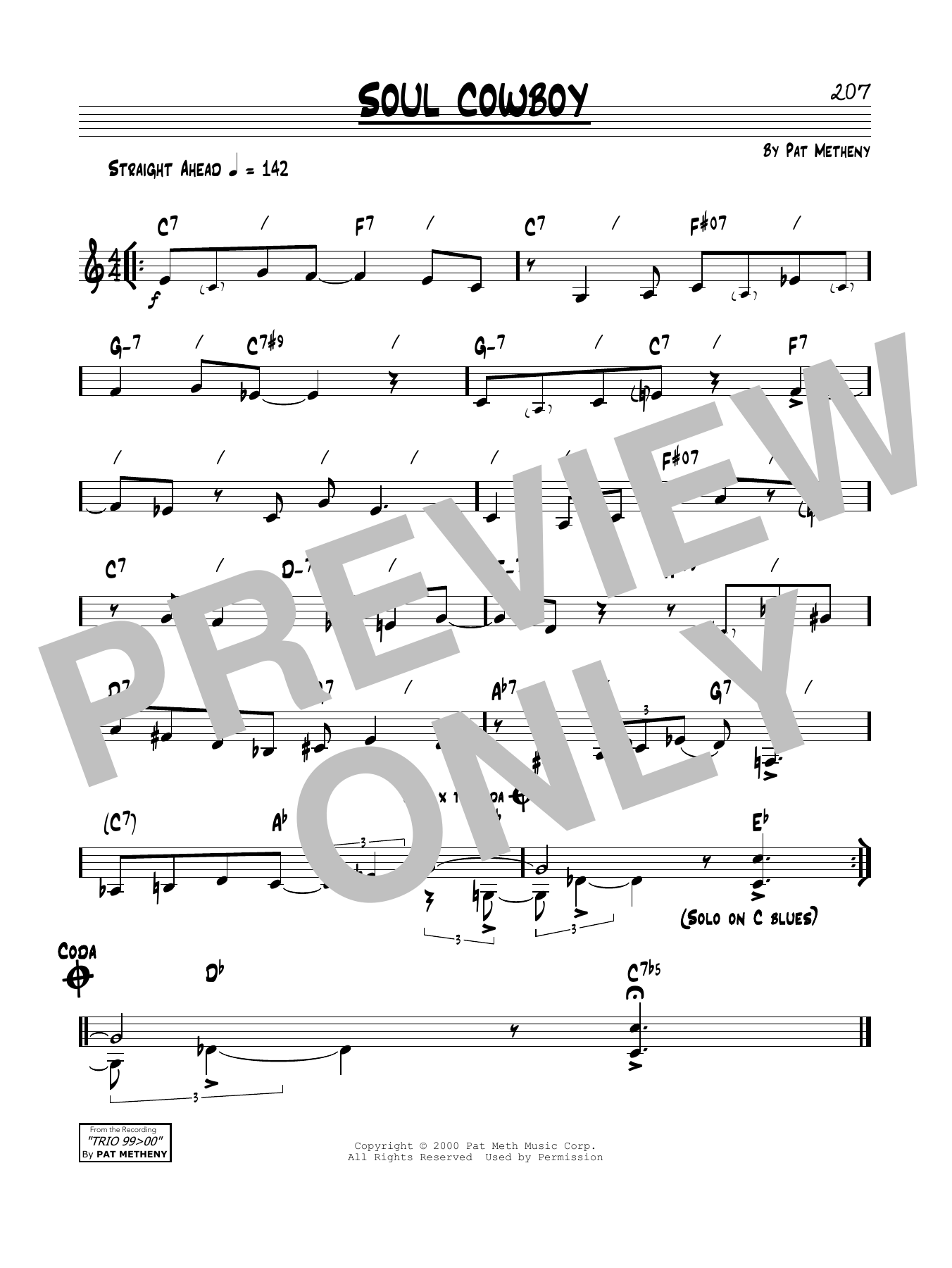 Pat Metheny Soul Cowboy Sheet Music