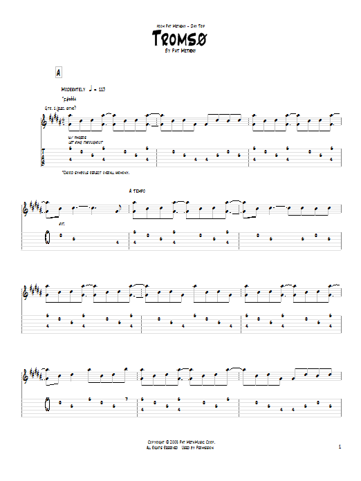 Pat Metheny Tromso Sheet Music