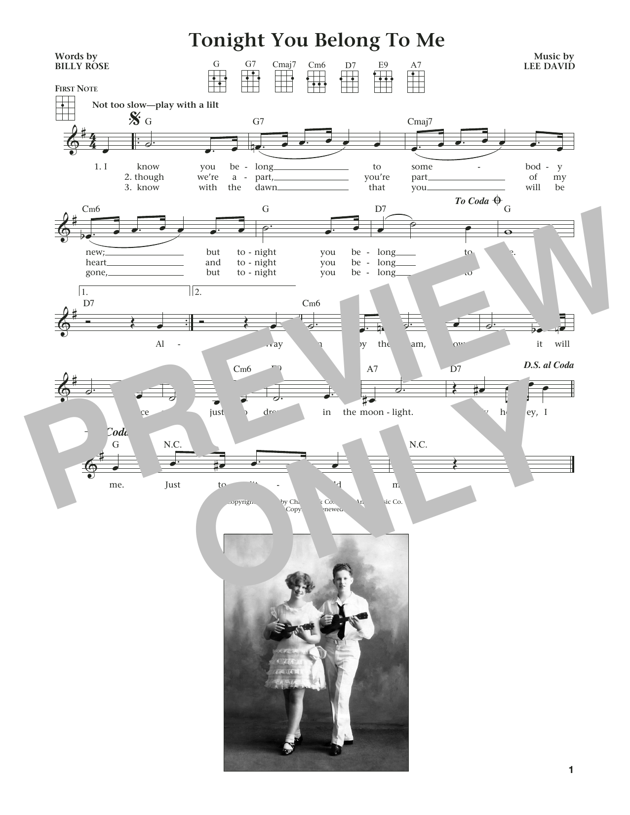 Patience & Prudence Tonight You Belong To Me (from The Daily Ukulele) (arr. Liz and Jim Beloff) Sheet Music