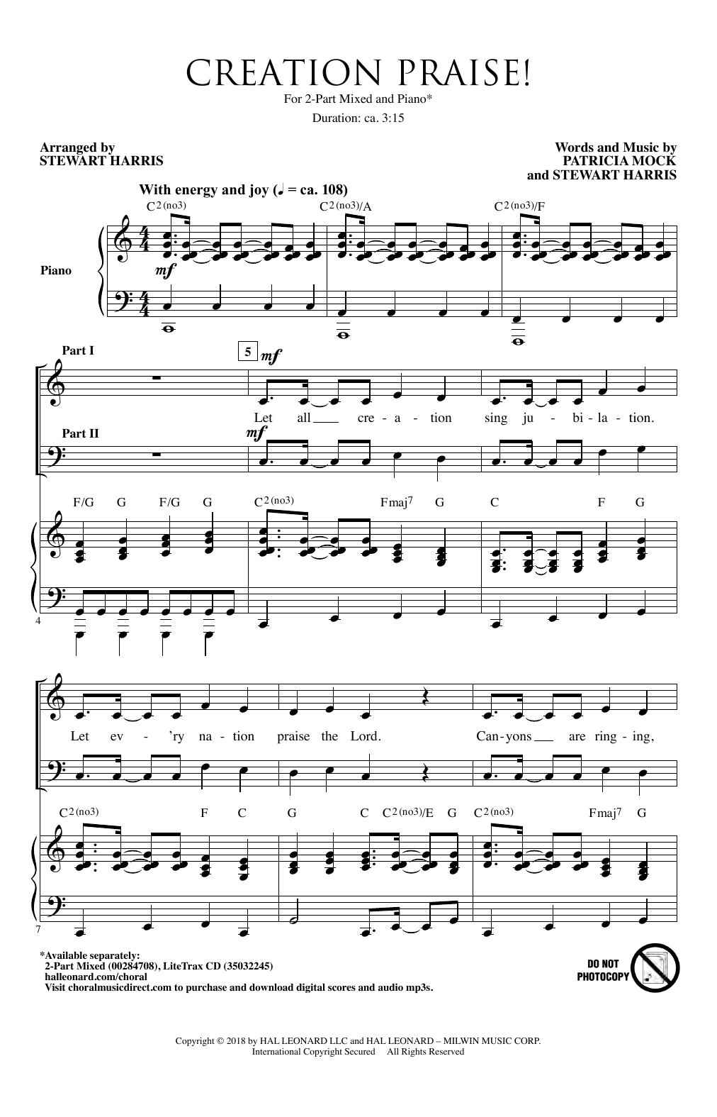 Patricia Mock Creation Praise! (arr. Stewart Harris) Sheet Music