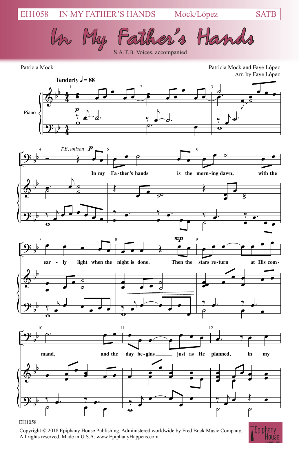Patricia Mock & Faye Lopez In My Father's Hands (arr. Faye Lopez) Sheet Music