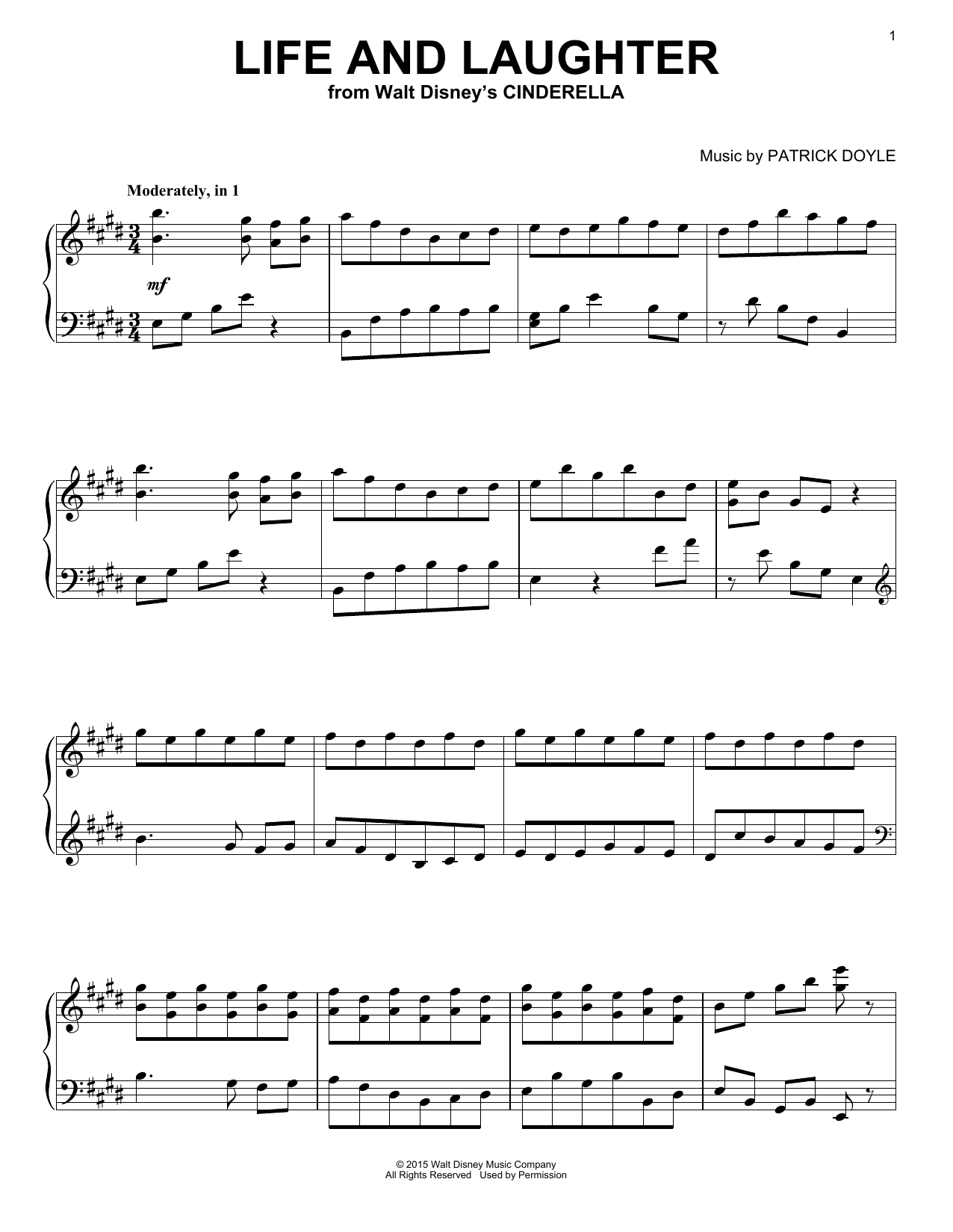 Patrick Doyle Life And Laughter Sheet Music