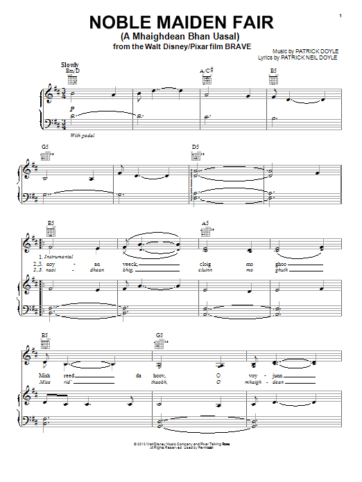 Patrick Doyle Noble Maiden Fair (A Mhaighdean Bhan Uasal) Sheet Music