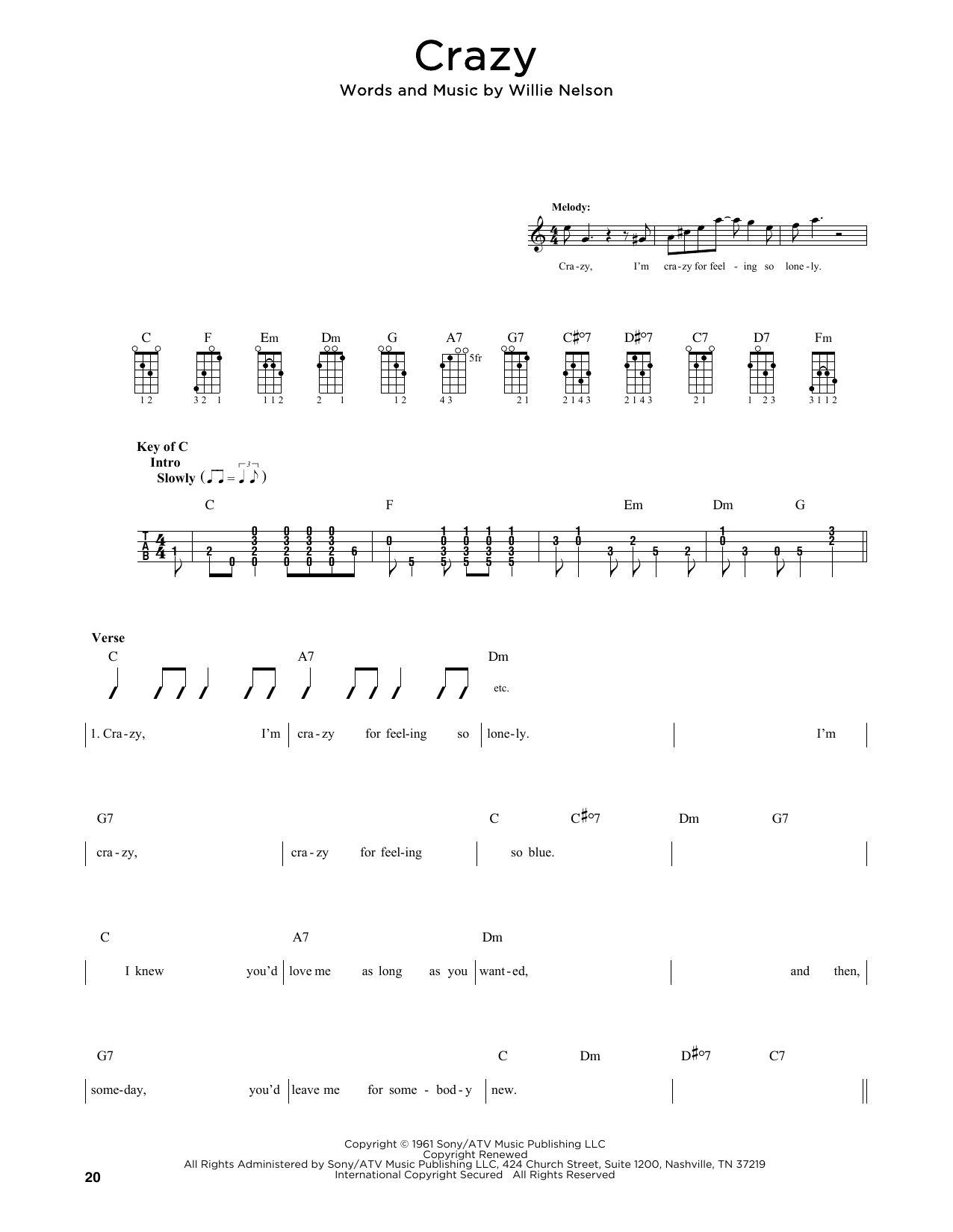 Patsy Cline Crazy (arr. Fred Sokolow) Sheet Music