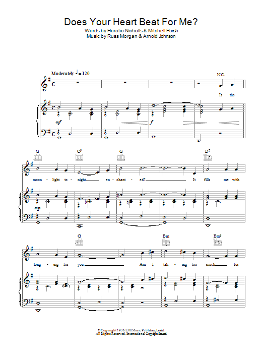 Patsy Cline Does Your Heart Beat For Me? Sheet Music