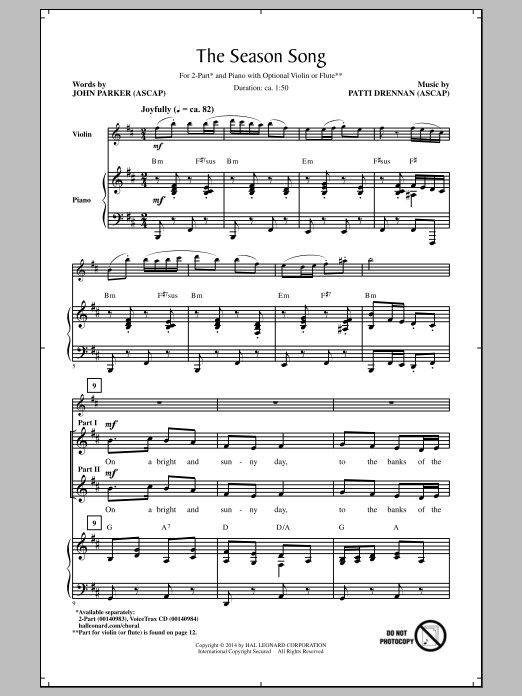 Patti Drennan The Season Song Sheet Music