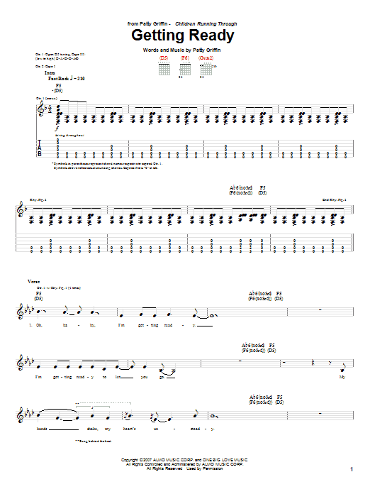 Patty Griffin Getting Ready Sheet Music