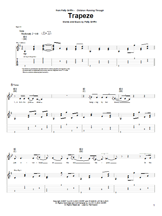 Patty Griffin Trapeze Sheet Music