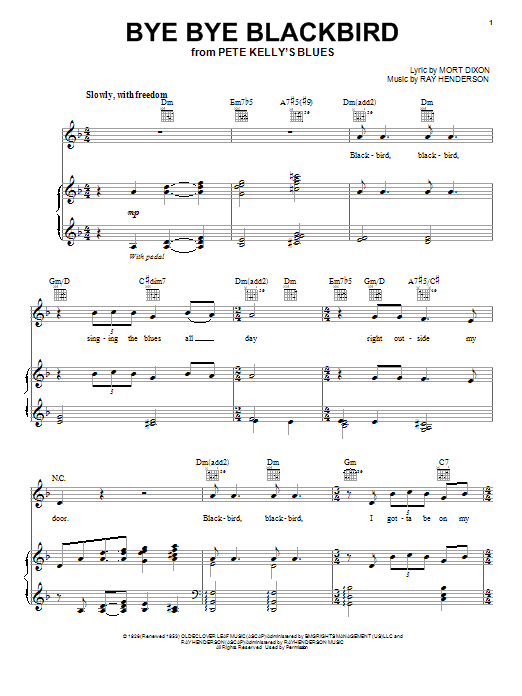 Paul McCartney Bye Bye Blackbird Sheet Music