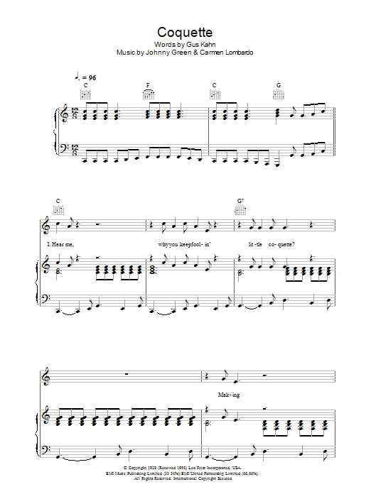 Paul McCartney Coquette Sheet Music