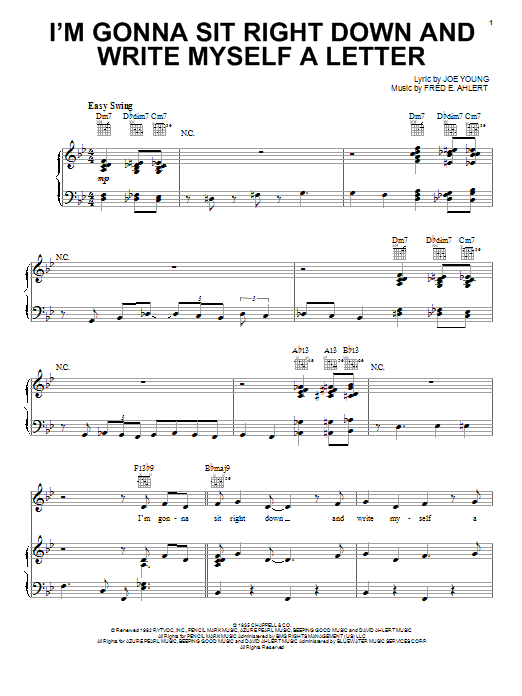 Paul McCartney I'm Gonna Sit Right Down And Write Myself A Letter Sheet Music