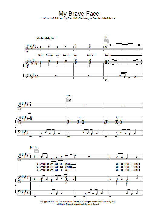 Paul McCartney My Brave Face Sheet Music