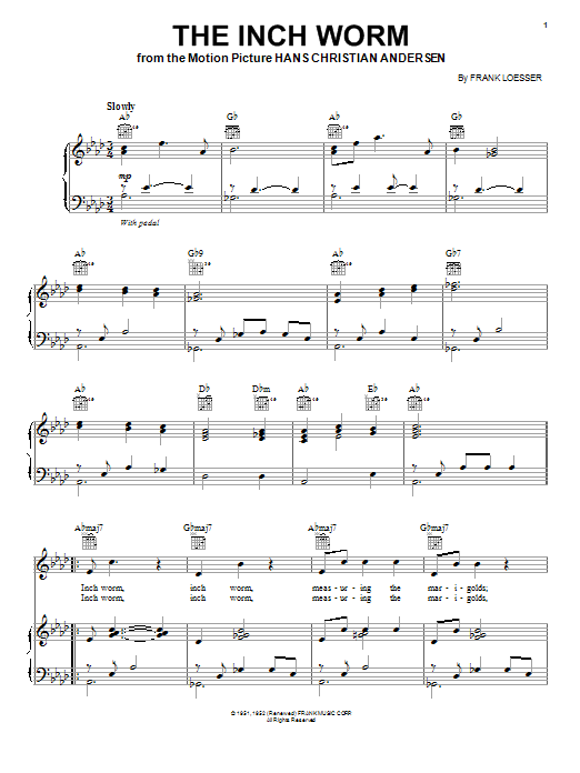 Paul McCartney The Inch Worm Sheet Music