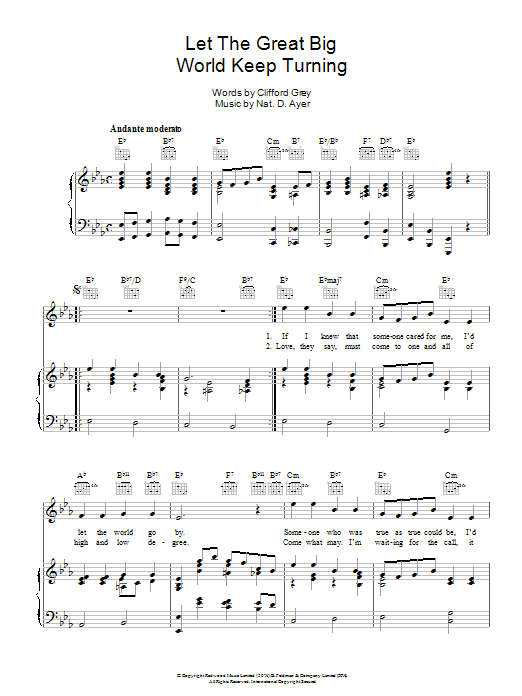 Paul McGann Let The Great Big World Keep Turning Sheet Music