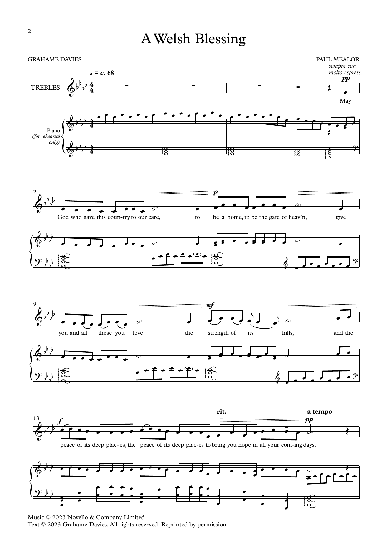 Paul Mealor A Welsh Blessing Sheet Music