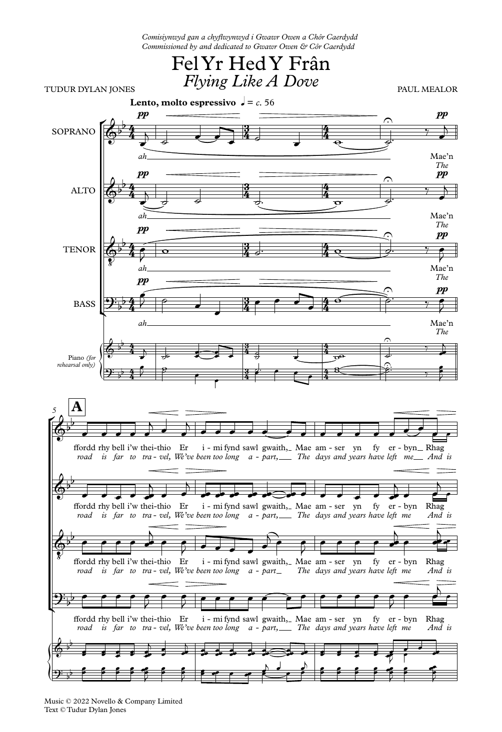 Paul Mealor Fel Yr Hed Y Fran Sheet Music