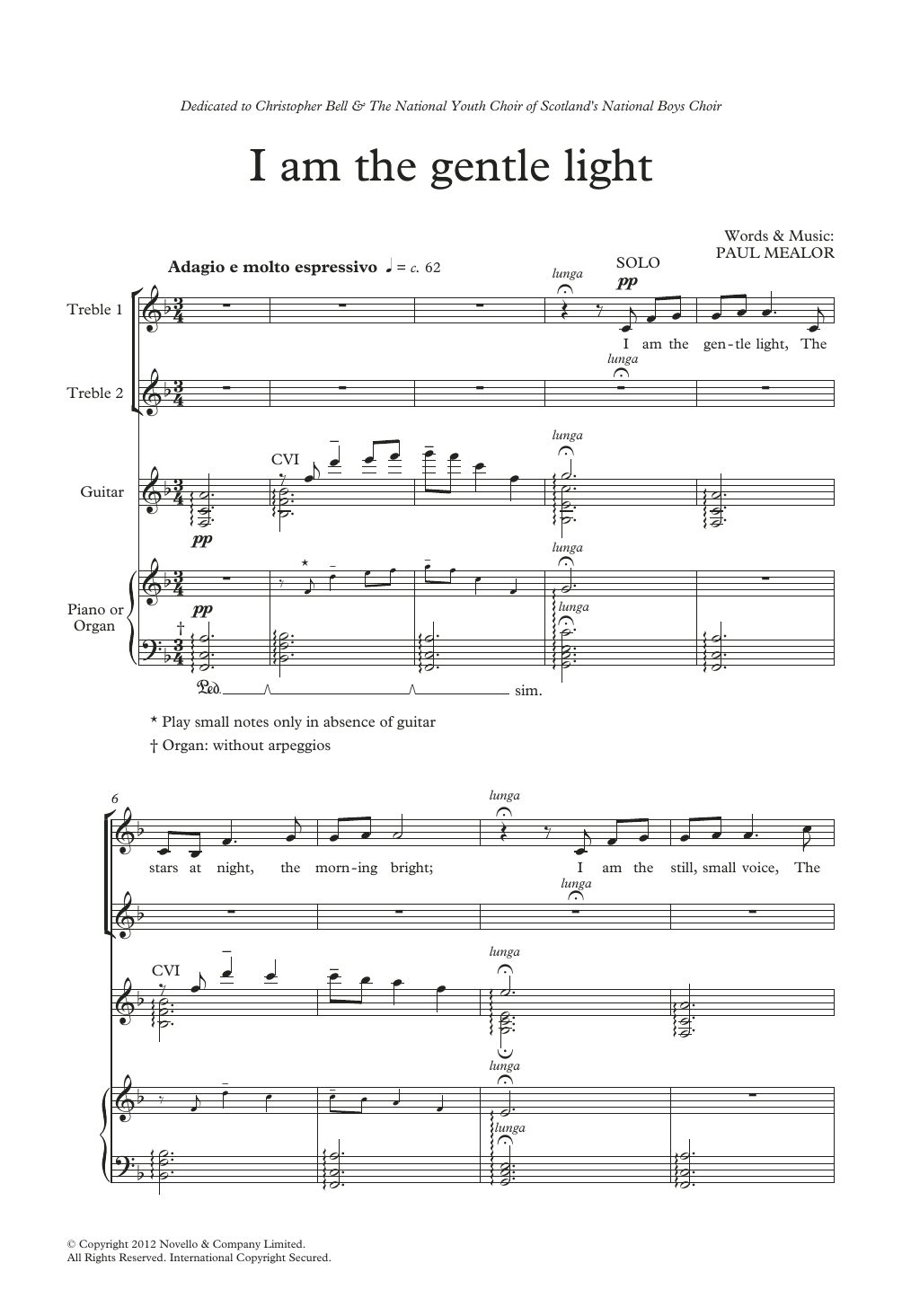 Paul Mealor I Am The Gentle Light Sheet Music