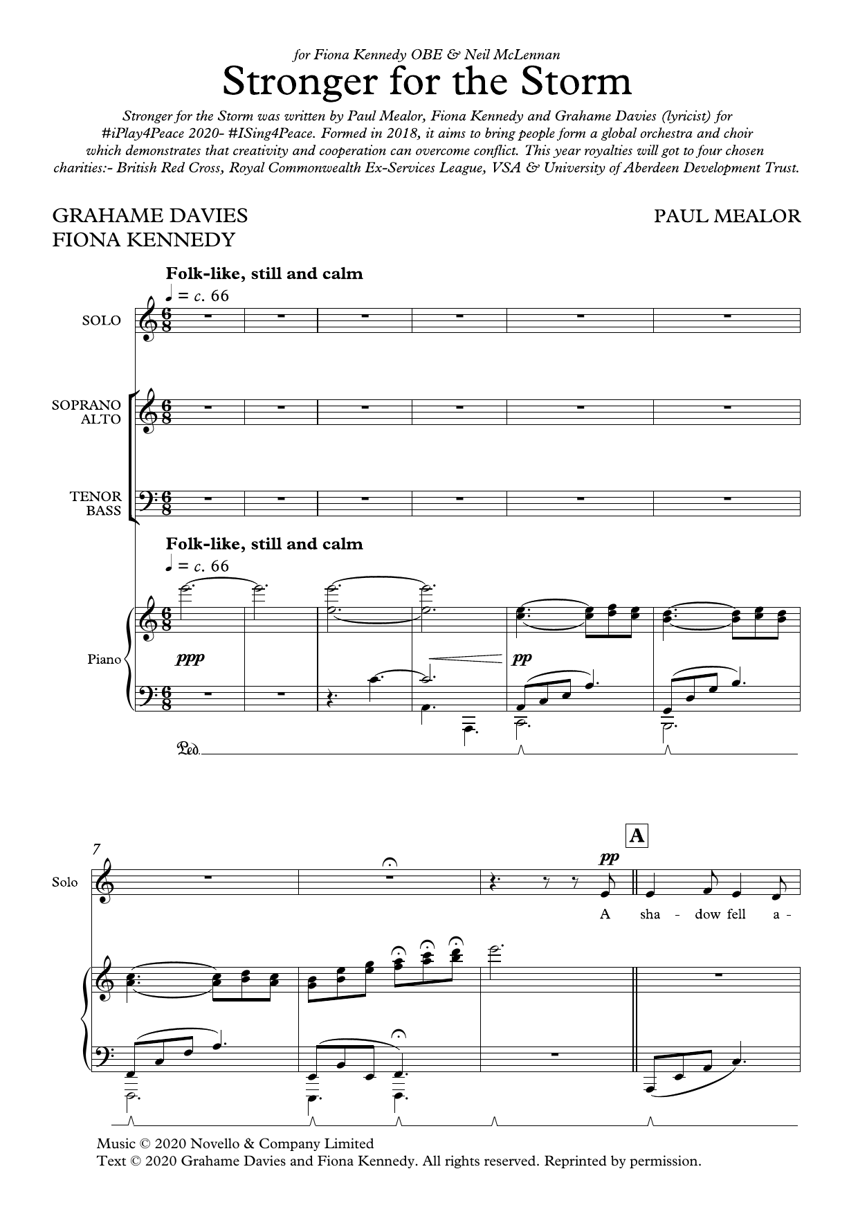 Paul Mealor Stronger For The Storm (Vocal score) Sheet Music